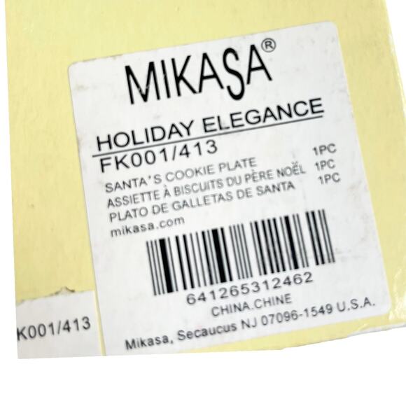 Mikasa Santas Cookie Plate 10" Christmas Holiday Porcelain Santa Face Gold Trim - Picture 8 of 10